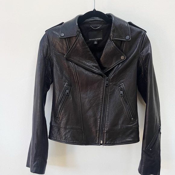 Banana Republic leather jacket, worn once! - Picture 3 of 11